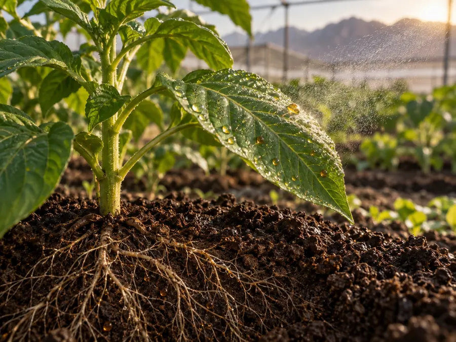 Aplicación foliar asociada con la absorción de nutrientes mediante ácidos fúlvicos en Chihuahua