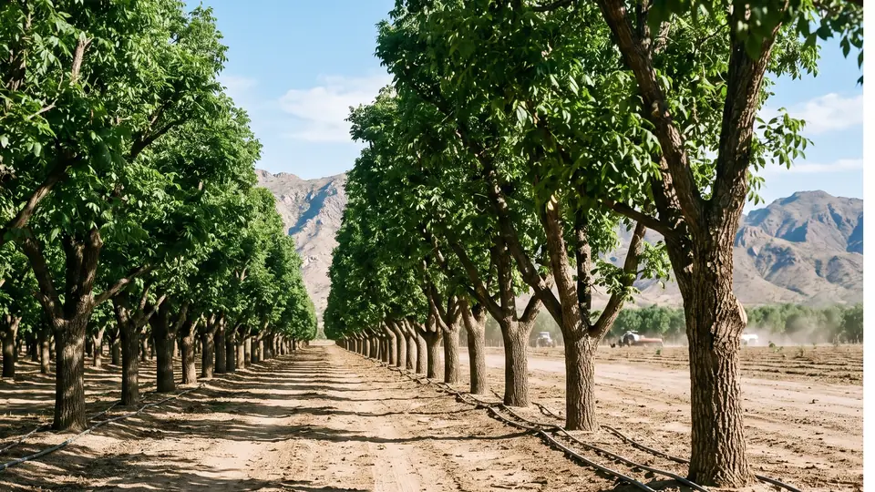 Huerta de nogal pecanero en el norte de México