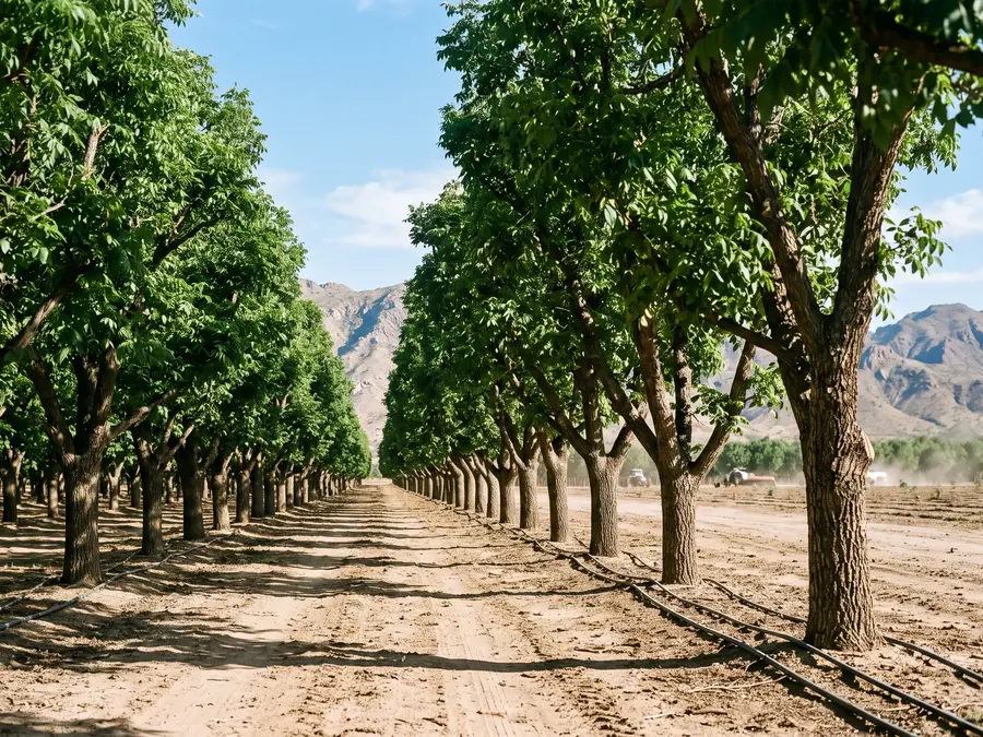 Huerta de nogal pecanero en el norte de México